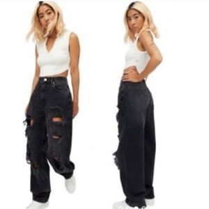 BDH urban Outfitters High Rise Baggy Jeans Black Size 29